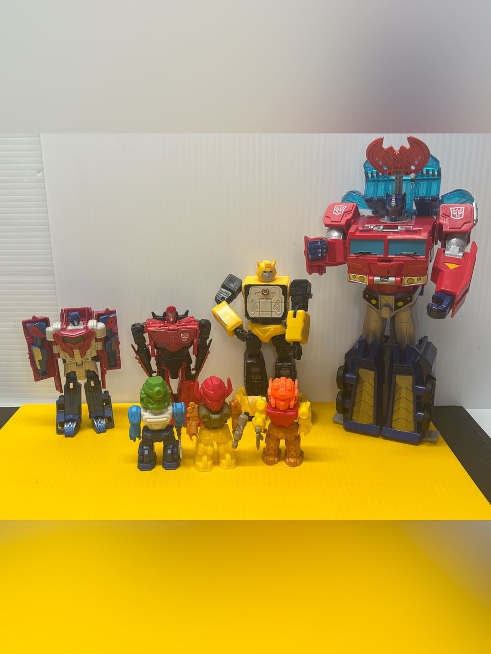 Transformers Lot Optimus Prime Cyberverse Bumblebee Sideswipe RID + Bonus Figure